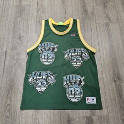 HUF Green Basketball AOP Jersey Mens Size Medium 