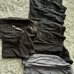 8 PIECE NURSING SCRUB LOT MOSTLY XS P 