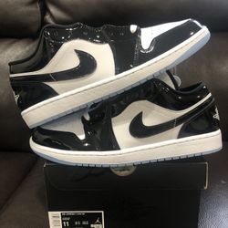 Jordan 1 Low Black Patent White (GS)