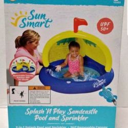 Sun Smart Splash N Play Sandcastle Pool And Sprinkler  NEW 