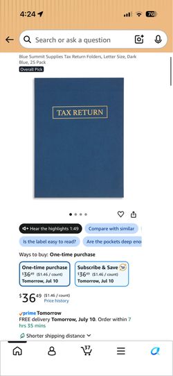 Folders for tax returns for clients