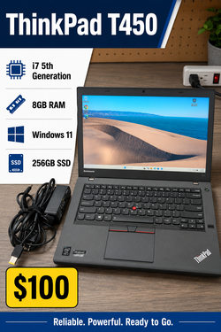 Lenovo Laptop ThinkPad T450 i7 / 8GB RAM / 256GB SSD