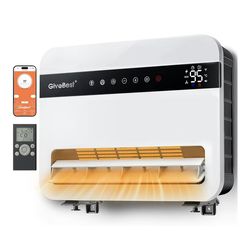 Givebest-Wall-Heater-for-Indoor-Use, 1500W Electric-Space-Heater, 120°Vertical Oscillation,Compatible with Alexa, Adjustable Thermostat, Remote Contro