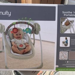 Ingenuity Soothe 'n Delight Portable Swing - Cozy Kingdom