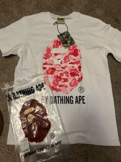 Pink and white bape tee