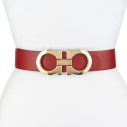 Ferragamo Reversible Belt  Black/ Red 