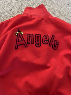 Vintage Anaheim Angels Zip Sweater Stitched  Lettering Made In USA Very Nice 