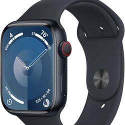Apple Watch Series 9 [GPS + Cellular 45mm] Smartwatch with Midnight Aluminum Case with Midnight Sport Band M/L. Fitness Tracker, Blood Oxygen & ECG Ap