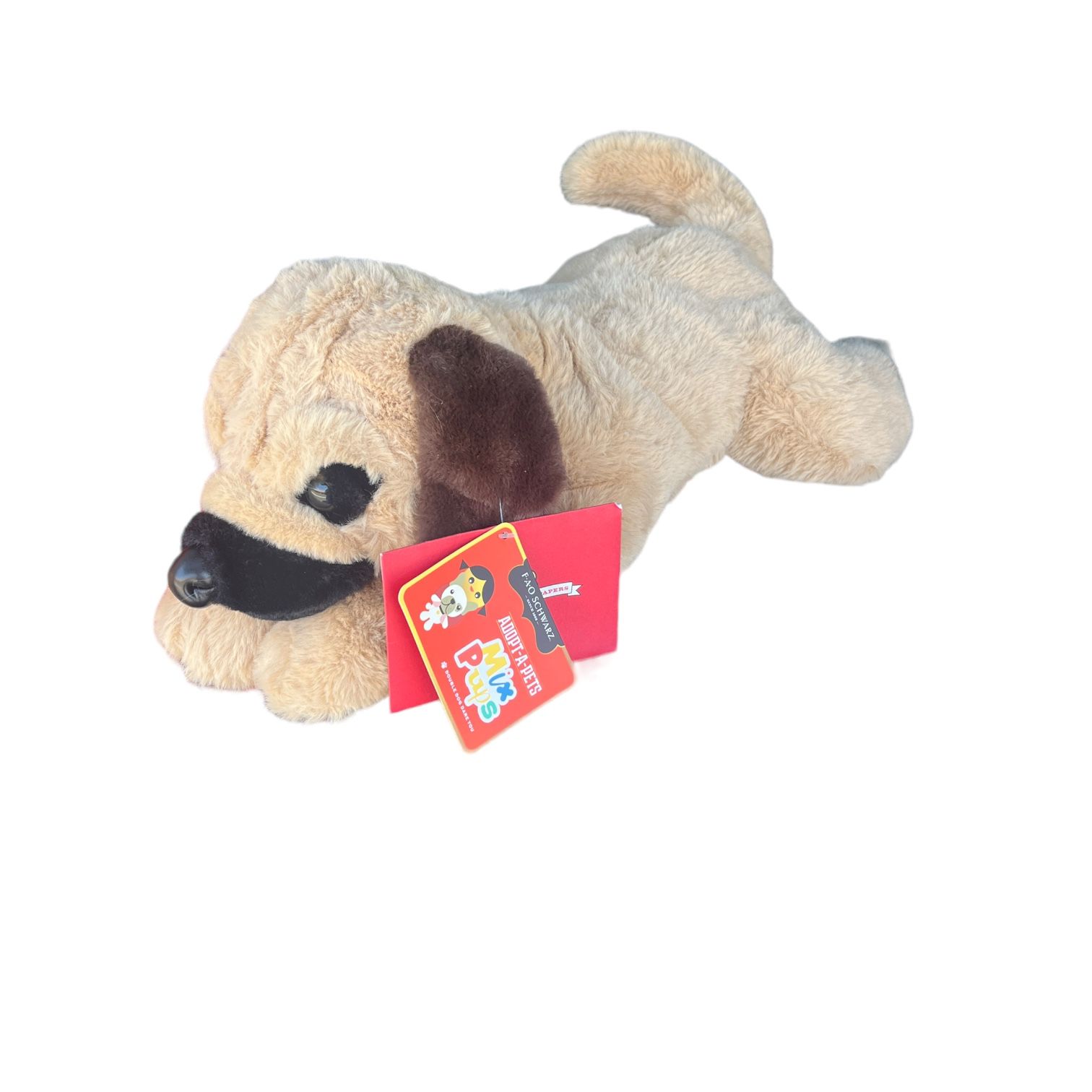 18" New PUGGLE Plush FAO Schwarz Mix Pups Adopt Pet Mixed Breed Pug & Beagle Dog