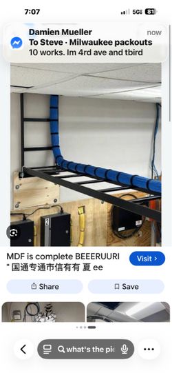 Black steel cable ladder rack