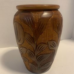 Carved Wooden Vase