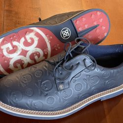 MEN'S GALLIVANTER EMBOSSED SKULL & TEES LEATHER GOLF SHOE - size 13