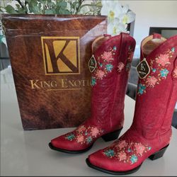 🌸 King Exotic Women's Western Boots – Size 11.5 | Brand New in Box 🌸
