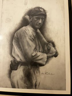 Ted Williams Framed Picture ( 19” x 23”) and Book