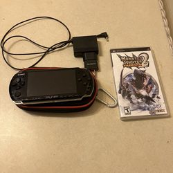 PSP Complete With Case Charger And Monster Hunter Game