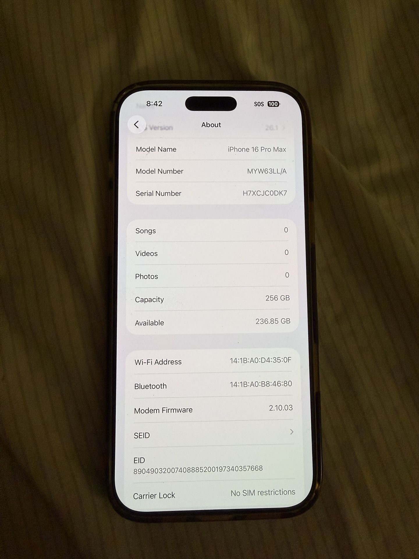 iPhone 16 Pro Max 256gb Unlock