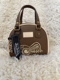 Von Dutch BROWN & TAN TWO-TONE BOWLING BAG