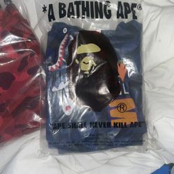 Bape zip up hoodie blue size Medium