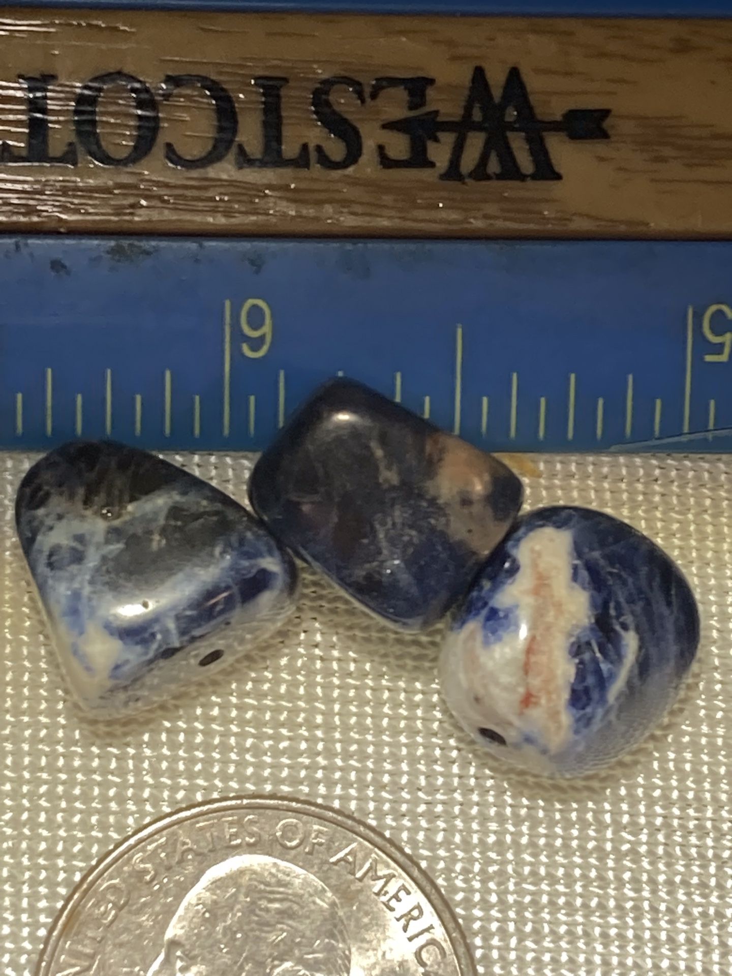 10 Polished Raw Lapis Lazuli Beads