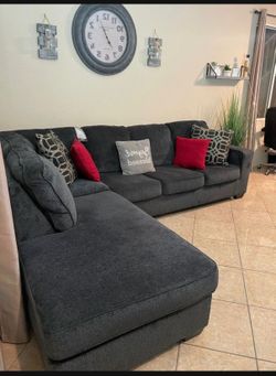 Beautiful charcoal grey sectional couch from Ashley furniture