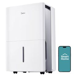 Midea 3,000 Sq. Ft. Dehumidifier for Basement, With Reusable Air Filter 35 Pint - Ideal For Basements, Large & Medium Sized Rooms, And Bathrooms (Whit