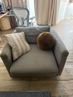 Oversized Gray Upholstered Accent Chair