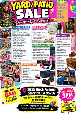 PATIO/YARD SALE ONE DAY ONLY!!