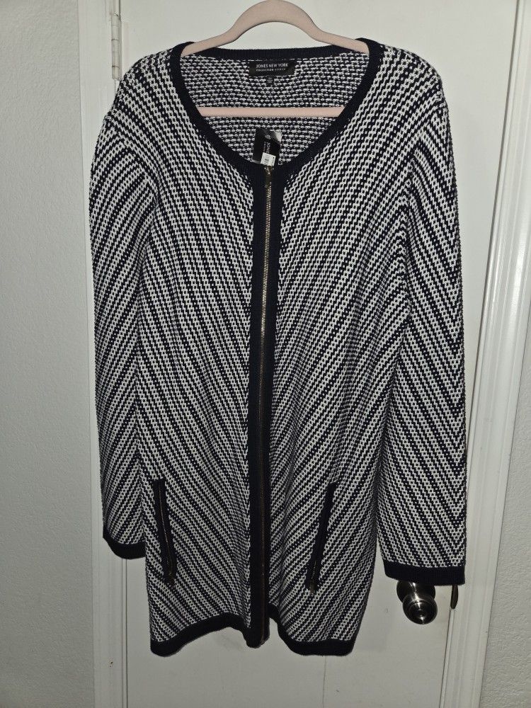 New Jones NEW YORK cardigan Sweater Size 2x 