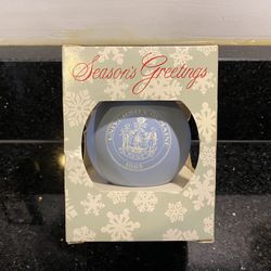 Rare Vintage 1987 University of Miami Season Greetings Ornament Pale Blue By Signatures of Christmas