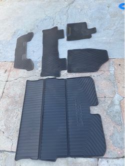 2016-2022 Honda Pilot Genuine All Weather Rubber Black Floor Mat Set OEM