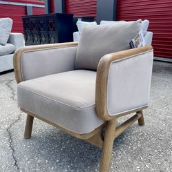 🏷OUTLET FURNITURE | Thomasvile Mokena Mid-Century Modern Fabric Accent Chair, Gray 💥 We Finance 
