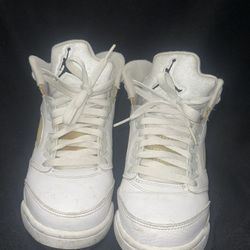 Air Jordan 5 GS White Metallic – Vintage  – Size 5.5y