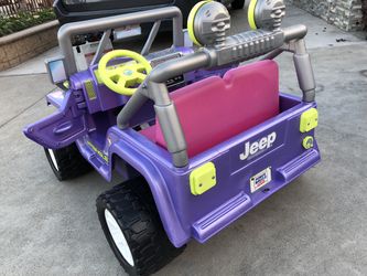 Purple Barbie Jeep Wrangler 12volt electric kids ride on cars power wheels  for Sale in Fullerton, CA - OfferUp