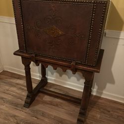 1920’s Leather Wrapped Dry Bar