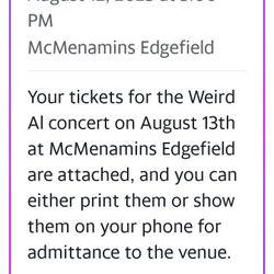 Weird Al Tickets  