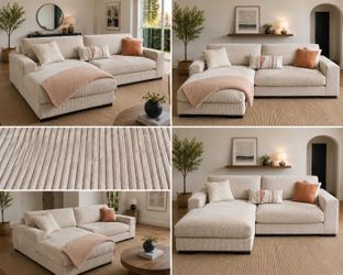 Moe’s Home Modern Corduroy Sectional w/ Chaise | Cloud Couch Style