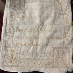 Decorative Fabric Piece with Spanish Text (17.5” x 16”)