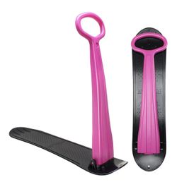 Snow Scooter Sled for Kids Winter Outdoor Sports, Fold-up Snowboard with Handlebar, Black-Pink New