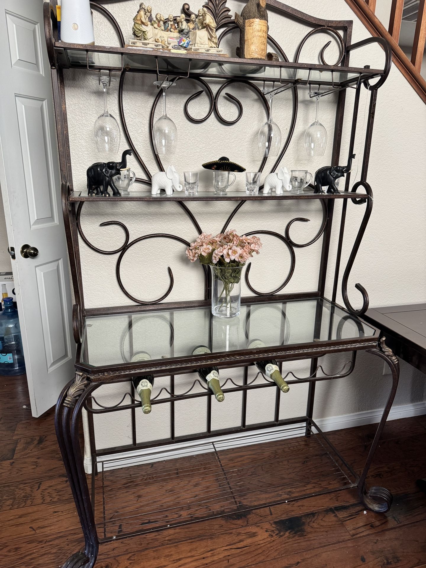 Wrought Iron Glass Wine Rack