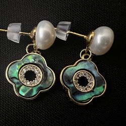 Natural pearls Gold Plated Earrings