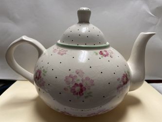 1-800 Flowers Floral Tea Pot White With Elegant Flowers
