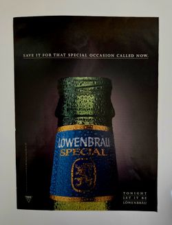 Vintage Original Advertisement for Löwenbräu Special beer