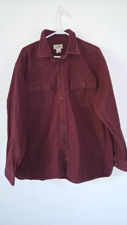 L.L. Bean Men's Shirt, Size XL – 100% Cotton – Burgundy/Wine Color (CODE0159)