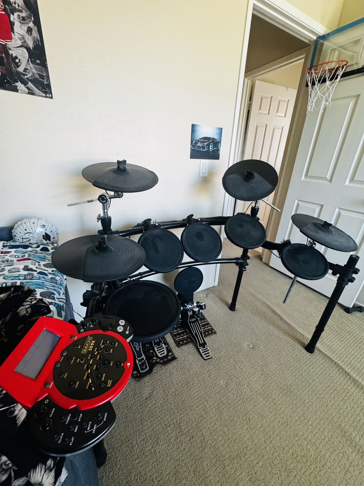 💥 Simmons SD9K Electronic Drum Kit – Complete Set w/ Dual Pedals