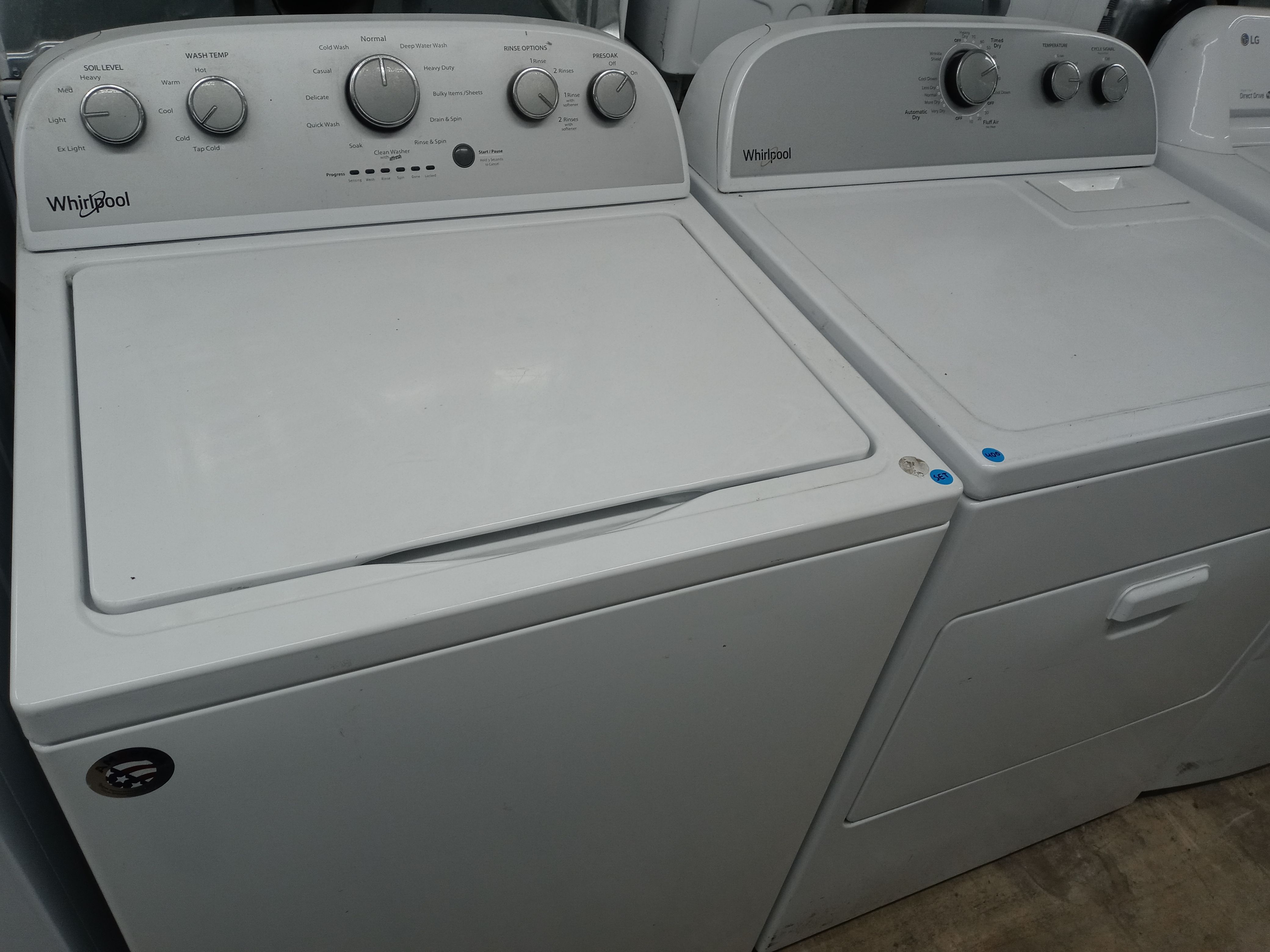 Whirlpool top load washer and dryer set - Free delivery
