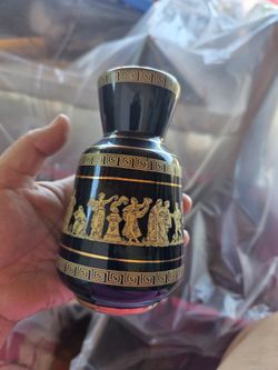 Vintage 24k Grease hand painted vase