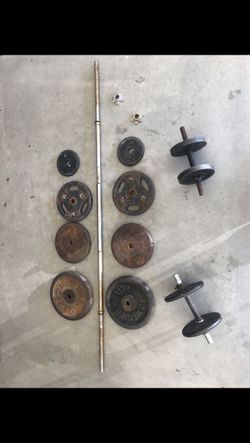 $1.5/lb weights also have bars for sale starting at $30