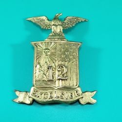 Original New York National Guard Militia Helmet Shako Plate 12th Regiment NYNG