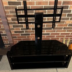 Black Glass TV Stand with Mount – Custom Glass
