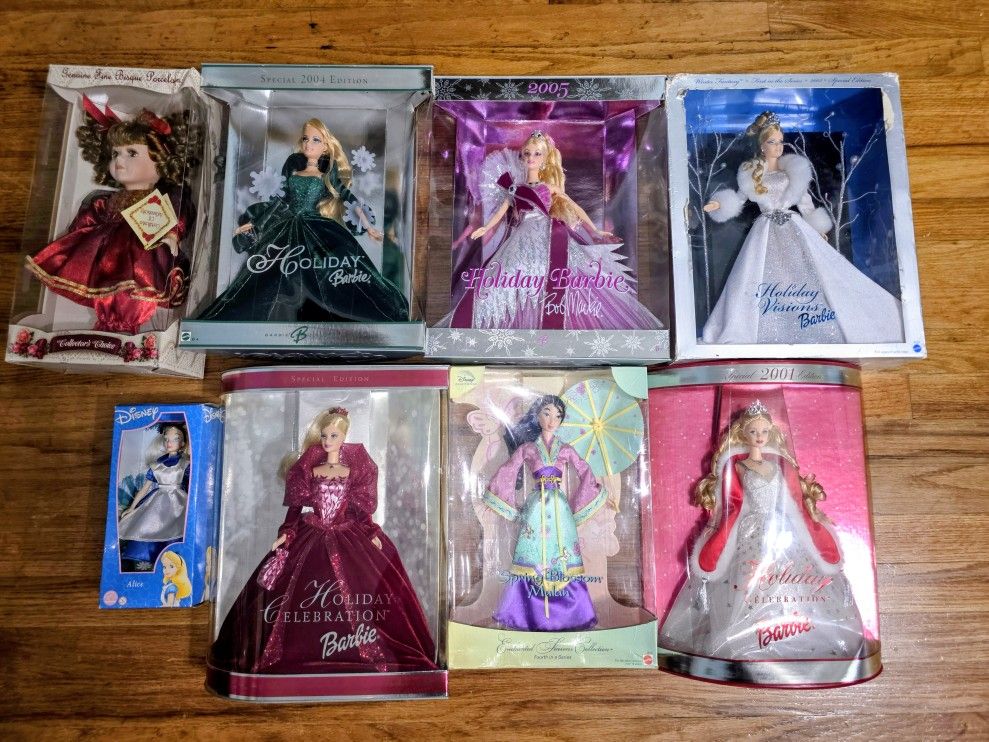 Vintage Barbie & Disney Collector’s Doll Lot — Limited & Holiday Editions (2001–2005)